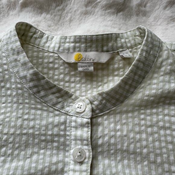 Boden Cotton Feminine Soft Green Check Blouse-Ultra Comfortable and Light-6( S ) - Picture 6 of 9